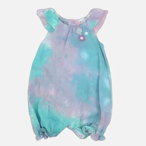 Baby Girl 18M Romper Pastel Cotton Candy Floral Embroidered One Piece Jumpsuit